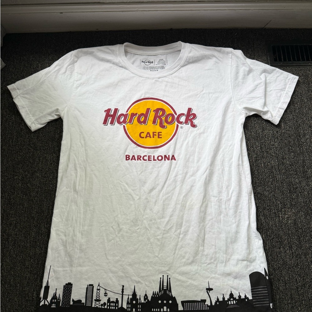 Hard Rock Cafe Barcelona Graphic Tee - White and Black